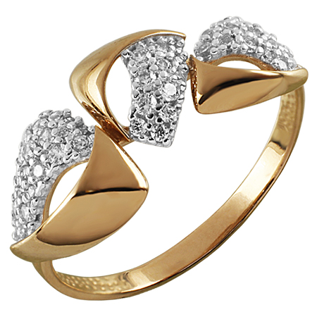 Кольцо, золото, фианит, 01-114697